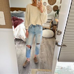 By Together Open Back Cream Sweater